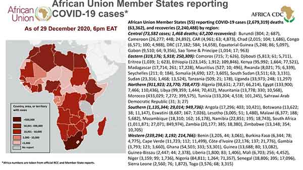 covid-19 deaths in africa and the cases